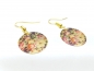 Preview: bunte Blumen Kreis Ohrringe goldfarben